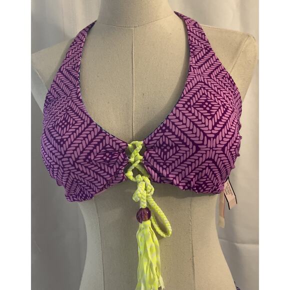 Victoria’s Secret REVERSIBLE Lace up Strappy BALI L+GEO KNOCKOUT M/L SWIM SUIT - Picture 3 of 13